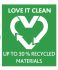 Love it clean Up to 30% recycled materials