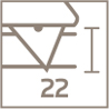 snijdiepte 22