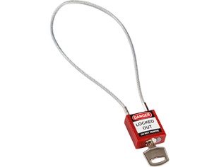Brady compacte kabelveiligheidsslot rood  kabellengte 40cm