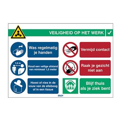 Brady sticker COVID-19 algemeen 262x371mm