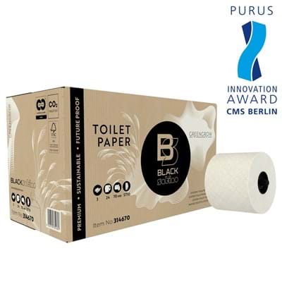BlackSatino GreenGrow systeem toiletpapier 3lgs  9,8x13,8cm 507 vel 24 rollen