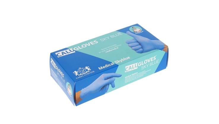 CaluGloves Medical Skyblue nitrile handschoenen maat S 100st