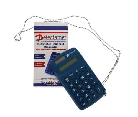 Detectamet detecteerbare rekenmachine met veiligheidsketting blauw