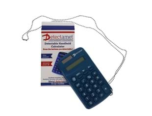 Detectamet detecteerbare rekenmachine met veiligheidsketting blauw