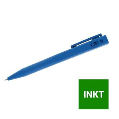 CaluDetect standaard pen detecteerbaar blauw met clip en groene inkt