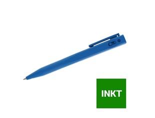 CaluDetect standaard pen detecteerbaar blauw met clip en groene inkt