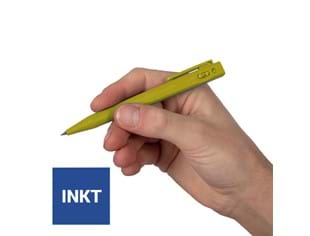 CaluDetect standaard pen detecteerbaar geel met clip en blauwe inkt